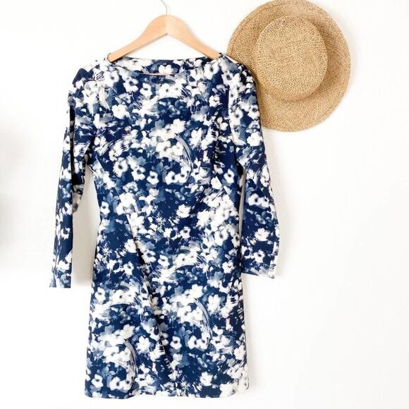 ZARA Woman Blue Floral Long Sleeve Dress - Picture 2 of 5